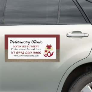 Red Fox, Veterinarian, Veterinary Service Car Magnet