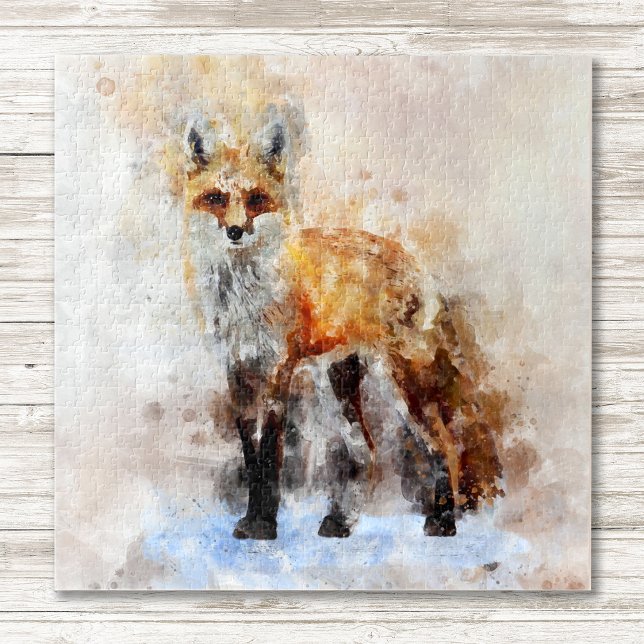 Red Fox Watercolor Portrait 02 Jigsaw Puzzle (Red Fox Watercolor Portrait 02. Jigsaw Puzzle)