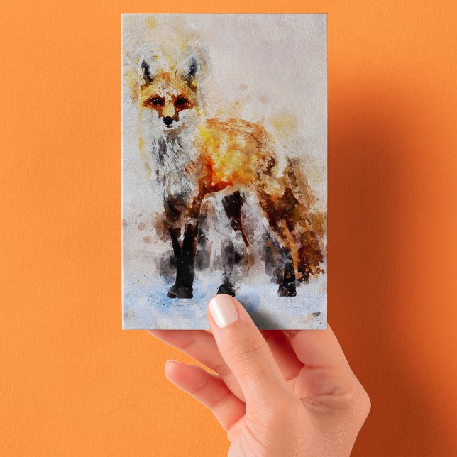 Red Fox Watercolor Portrait 02 Postcard (Creator Uploaded)