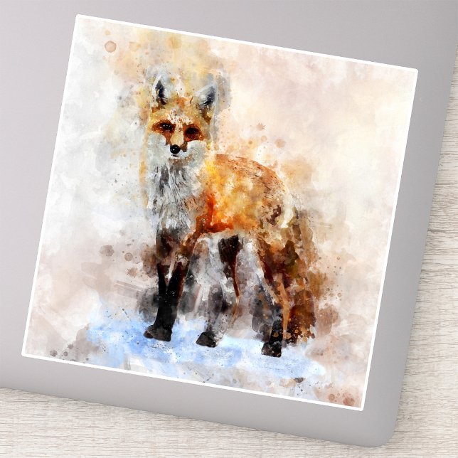 Red Fox Watercolor Portrait 02 Sticker (Red Fox Watercolor Portrait 02. Sticker)