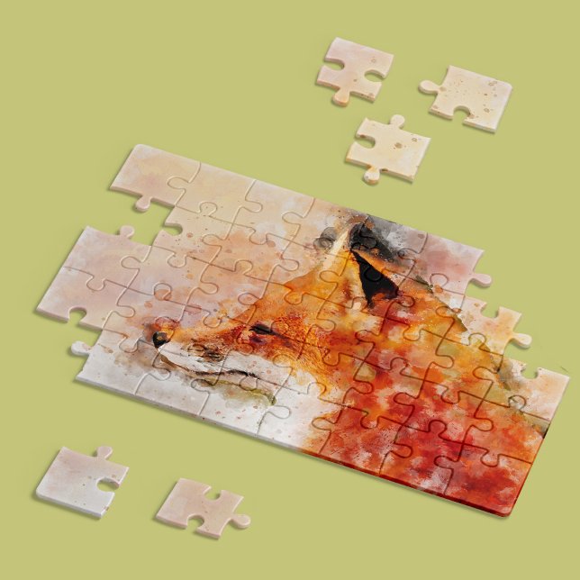 Red Fox Watercolor Portrait 03 Jigsaw Puzzle (Red Fox Watercolor Portrait 03. Jigsaw Puzzle)