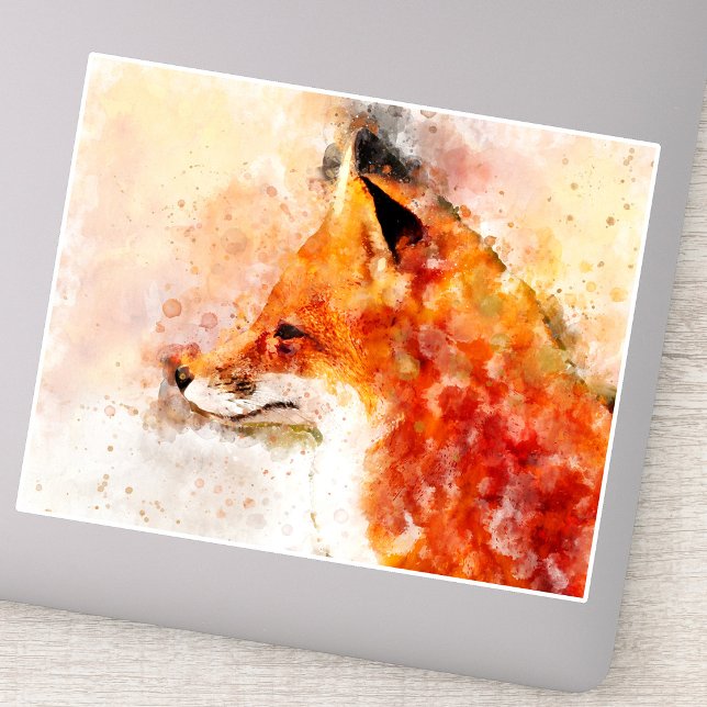 Red Fox Watercolor Portrait 03 Sticker (Red Fox Watercolor Portrait 03. Sticker)