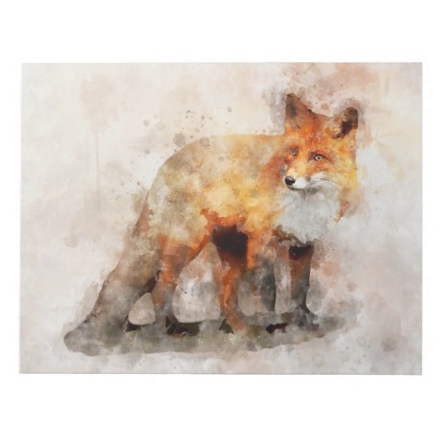 Red Fox Watercolor Portrait 04 Notepad