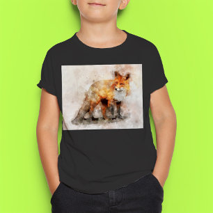 Red Fox Watercolor Portrait 04 T-Shirt