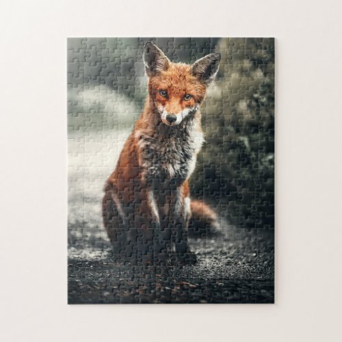 Red Fox Wild Hunting Animals Forest Nature Scenery Jigsaw Puzzle