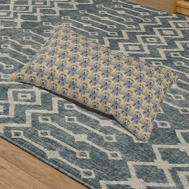 Red Fox Wildlife Photo Pattern Pet Bed (In Situ Angled)