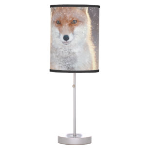 Red fox, winter forest, scenic illustration. table lamp