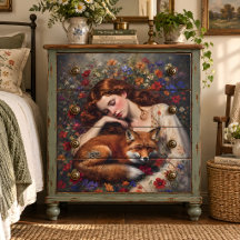 Red Fox woman Companion  Wildflower Meadow