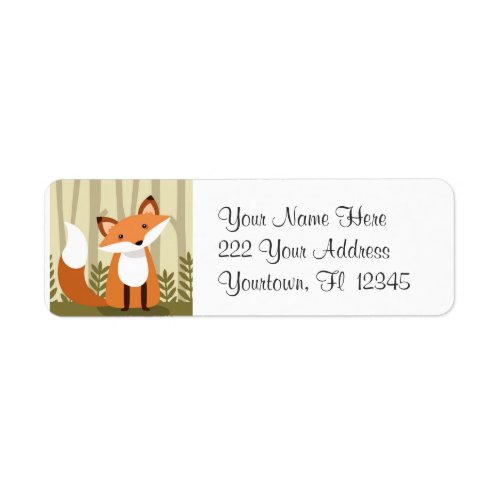 Red Fox Woodland Nature designt adress label