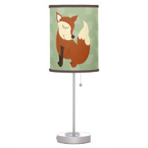 Red Fox Woodland Nursery Lamp (Green/Brown)