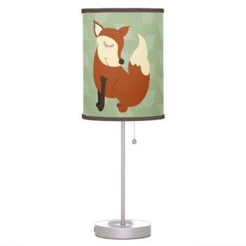 Red Fox Woodland Nursery Lamp (green/brown) by allpetscherished at Zazzle