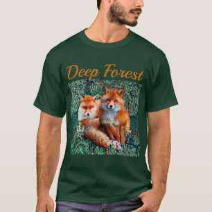 RED FOXES AMONG GREEN LEAVES ,FOLIAGE,FLOWERS T-Shirt