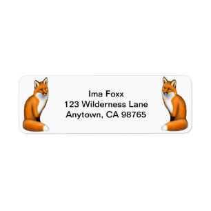 Red Foxes Customizable Label
