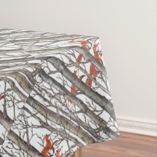 Red Foxes in Woods Art Beautiful Home Decor Tablecloth