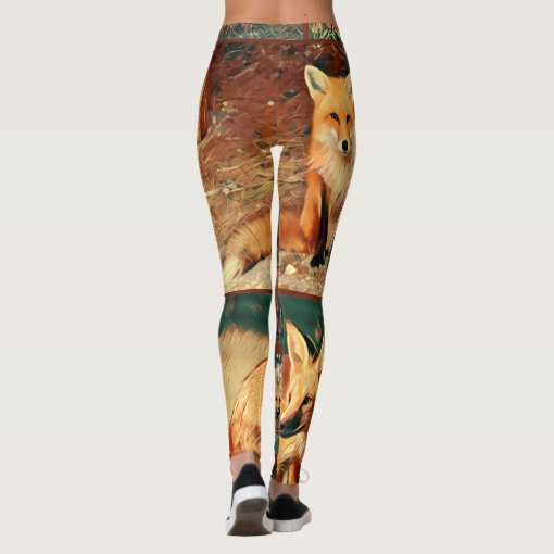 Red Foxes Leggings | Zazzle