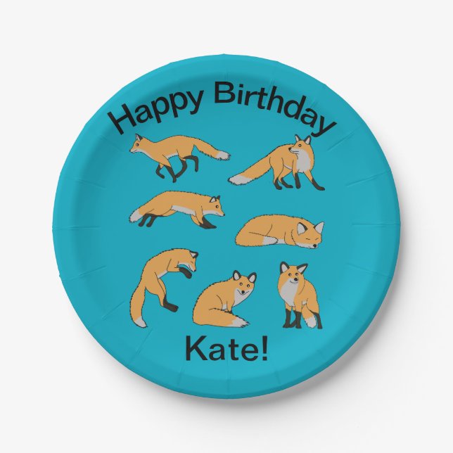 Red Foxes Paper Plates (Front)