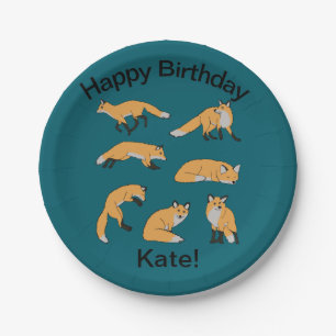 Red Foxes Paper Plates