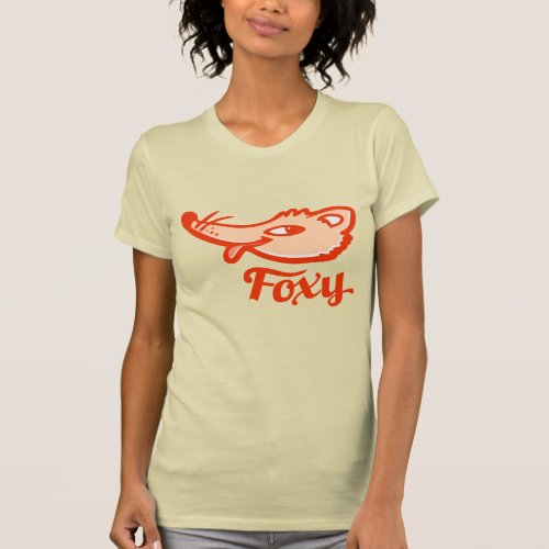 Red foxy fox ladies yellow t_shirt