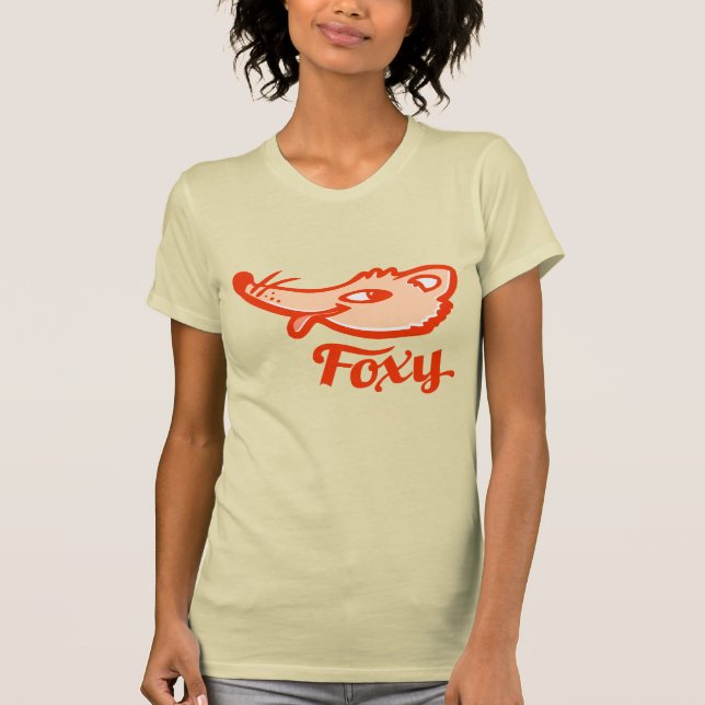 Red foxy fox ladies yellow t-shirt (Front)