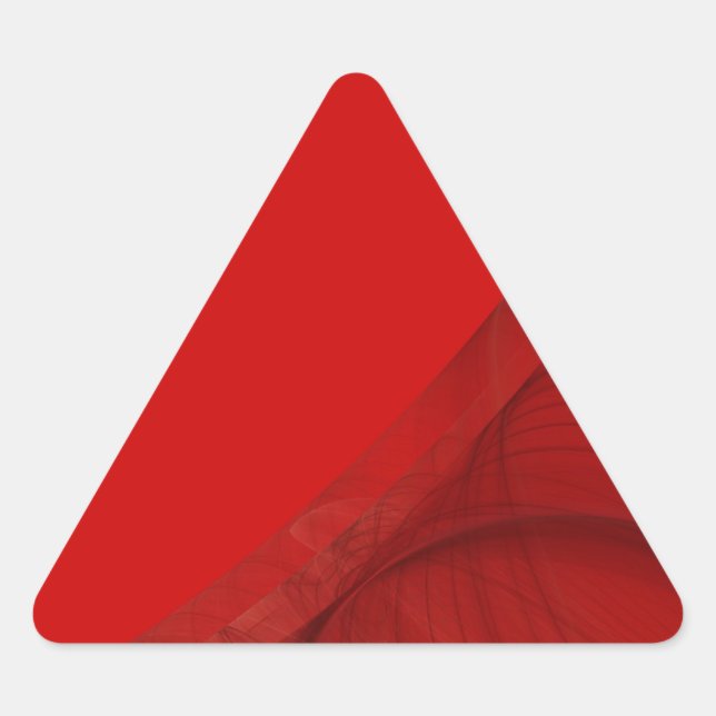 Red Fractal BackgroundTriangle Sticker (Front)