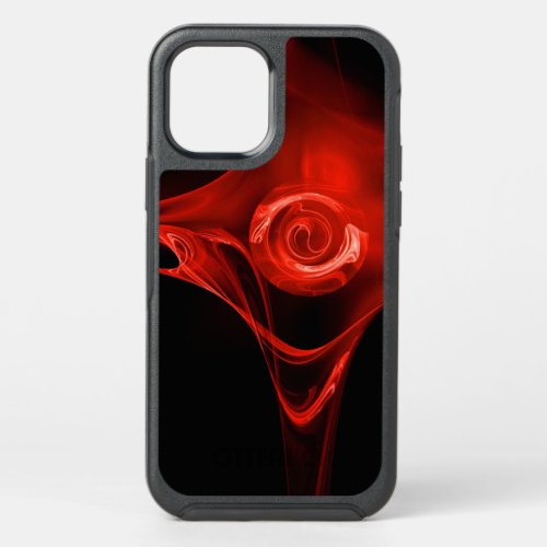 RED FRACTAL ROSE  IN BLACK  iPhone Case