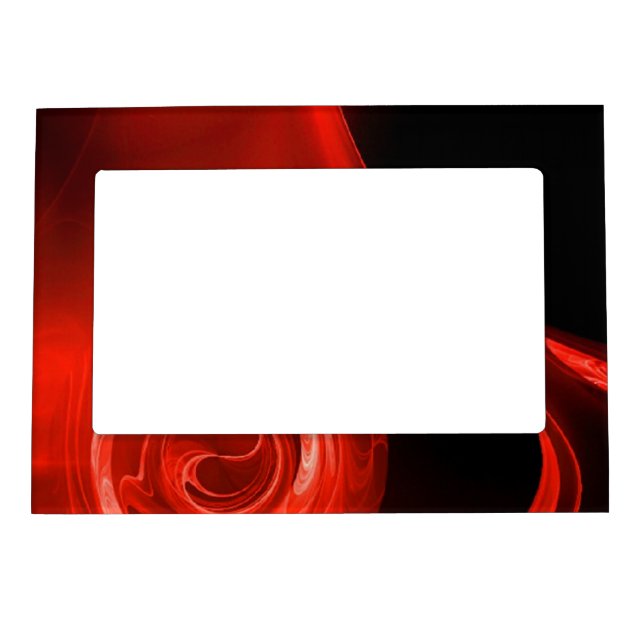 RED FRACTAL ROSE MAGNETIC PICTURE FRAME (Front)
