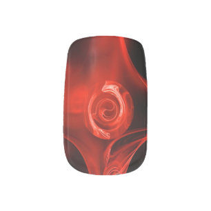RED FRACTAL ROSE MINX NAIL WRAPS