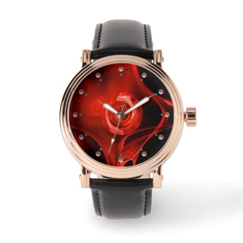 RED FRACTAL ROSE WATCH