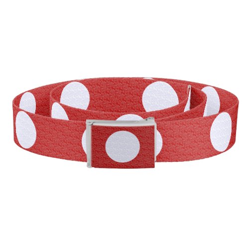 Red Fractal_style _ White Fractal_style Polka Dots Belt