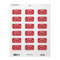 Red Fragile Handle with Care Mailing Label
