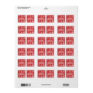 Red Fragile Handle with Care Mailing Label images5