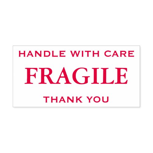 Red Fragile Handle with Care Thank You Self_inking Stamp