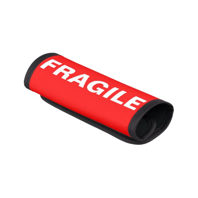 Red Fragile Label Luggage Handle Wrap (Angled)