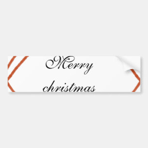 Red frame watercolor merry Christmas dd your name  Bumper Sticker