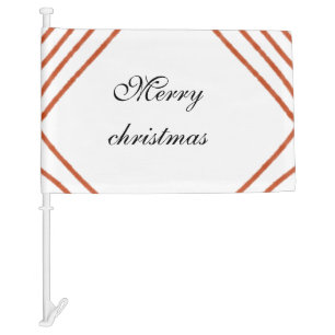 Red frame watercolor merry Christmas dd your name Car Flag