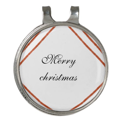 Red frame watercolor merry Christmas dd your name  Golf Hat Clip