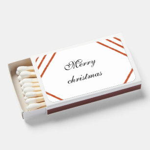 Red frame watercolor merry Christmas dd your name Matchboxes