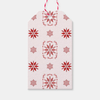 Red Framed Ornamental Snowflake Gift Tag