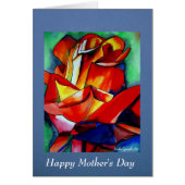 Red France Libre Rose Mother's Day card with poem (Front)