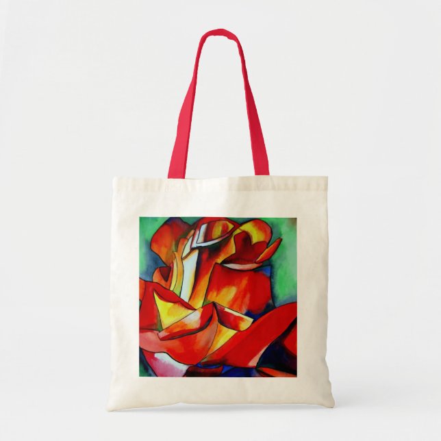 Red France Libre rose watercolor art Tote Bag (Front)