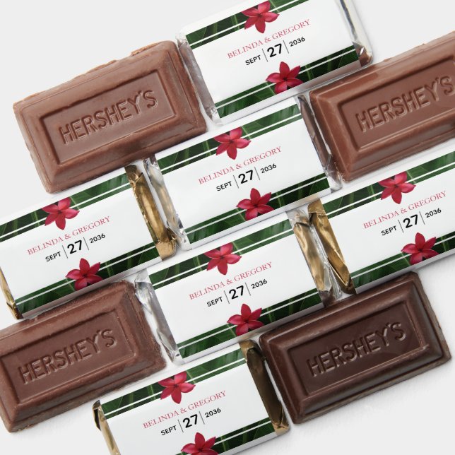 Red Frangipani Plumeria Wedding   Hershey's Miniatures (Assorted)