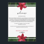 Red Frangipani Plumeria Wedding Welcome Itinerary Program<br><div class="desc">This design features red Frangipani / Plumeria flowers. A tropical design elegantly framed with red Frangipani flowers and its leaf greenery. The bride's and groom's names are emphasized with the matching red color from the flowers. The reverse of the design mimics the other side. These popular tropical Hawaiian flowers are...</div>