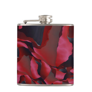 Red frayed abstraction flask