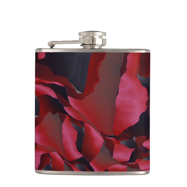 Red frayed abstraction flask (Front)