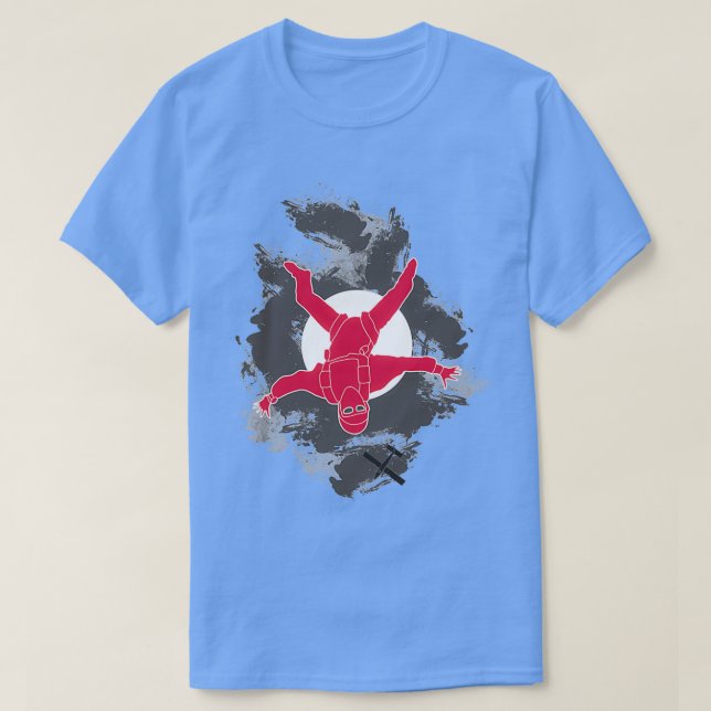 Red freeflyer with sun and gray clouds T-Shirt (Design Front)