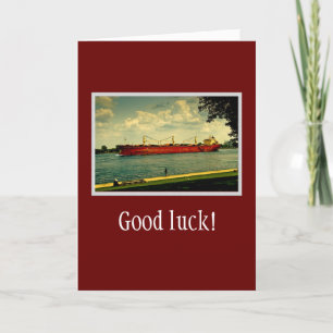 Red Freighter Illustration Card