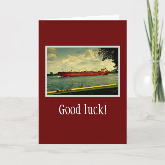 Red Freighter Illustration Card