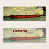 Red Freighter Illustration Tiny Bookmarks (Front & Back)