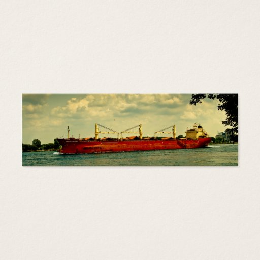 Customizable Red Freighter Illustration Tiny Bookmarks Business Card Templates