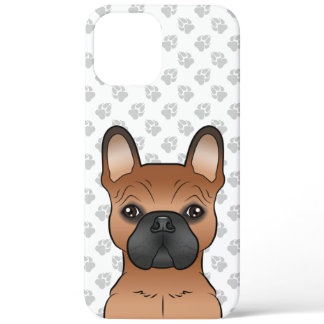 Red French Bulldog Cartoon Dog &amp; Paws iPhone 12 Pro Max Case